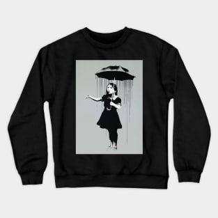 Banksy Nola Rain Girl New Orleans Crewneck Sweatshirt